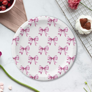 Assiettes En Carton Baby Shower Ruban Arc-en-ciel Rose