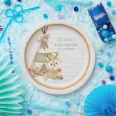 Assiettes En Carton Baby shower rustique Booho Fox (Fête)