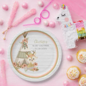 Assiettes En Carton Baby shower rustique Booho Fox (Fête)