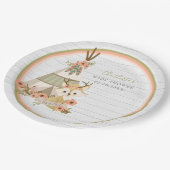 Assiettes En Carton Baby shower rustique Booho Fox (Angle)