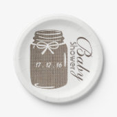 Assiettes En Carton Baby shower rustique Burlap Mason Jar (Devant)