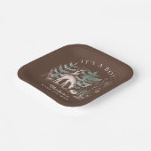 Assiettes En Carton Baby shower Rustique des animaux forestiers (Angulaire)