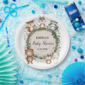Assiettes En Carton Baby shower Rustique des animaux forestiers (Fête)