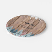Assiettes En Carton Baby shower rustique des pins d'hiver (Angle)