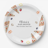 Assiettes En Carton Baby shower Rustique moderne Italien Slice Pizza (Devant)