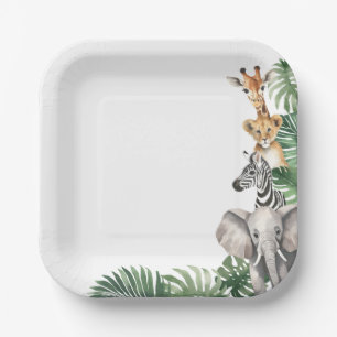 Assiettes En Carton Baby shower Safari