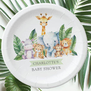 Assiettes En Carton Baby shower Safari Adventure