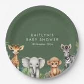 Assiettes En Carton Baby shower Safari Wild One Jungle (Devant)