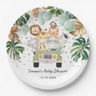 Assiettes En Carton Baby shower sauvage de la Jungle tropicale Safari