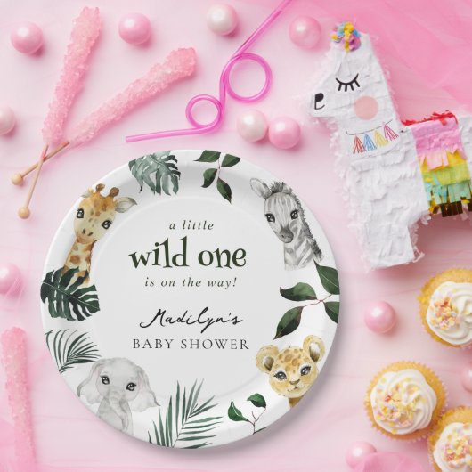 Assiettes En Carton Baby shower sauvage d'une jungle (Fête)
