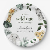 Assiettes En Carton Baby shower sauvage d'une jungle (Devant)