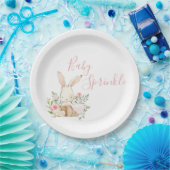 Assiettes En Carton Baby shower Script pour bébé rose mignon (Fête)