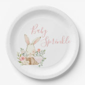 Assiettes En Carton Baby shower Script pour bébé rose mignon (Devant)