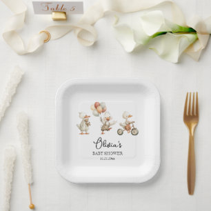 Assiettes En Carton Baby shower Silly Goose