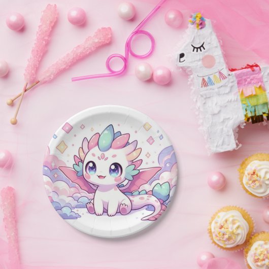 Assiettes En Carton Baby shower simple de dragon mythique (Fête)