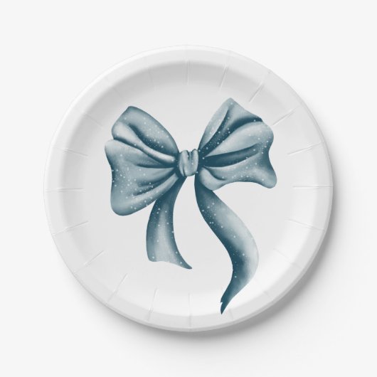 Assiettes En Carton Baby shower simple en arc bleu (Devant)