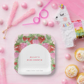 Assiettes En Carton Baby shower simple en arche de fraise douce (Fête)