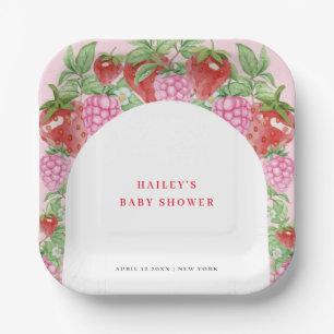 Assiettes En Carton Baby shower simple en arche de fraise douce