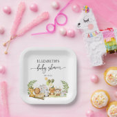 Assiettes En Carton Baby shower simple et élégant d'animaux de la jung (Fête)