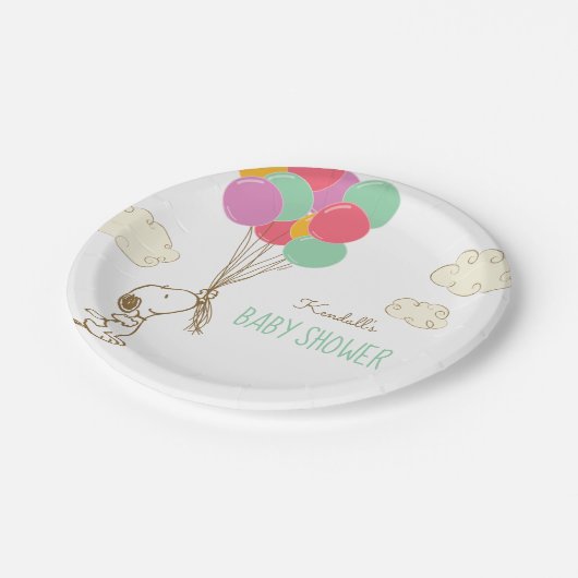Assiettes En Carton Baby shower Snoopy et Balloons (Angle)