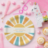 Assiettes En Carton Baby shower Soleil Venez Ici Le Son Jaune Rayons (Fête)
