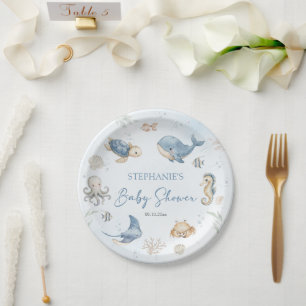 Assiettes En Carton Baby Shower Sous Les Mers