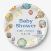 Assiettes En Carton Baby shower spatial (Devant)