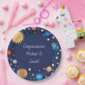 Assiettes En Carton Baby shower spatial Galaxy Étoiles Universelles (Fête)