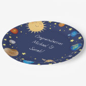 Assiettes En Carton Baby shower spatial Galaxy Étoiles Universelles (Angle)