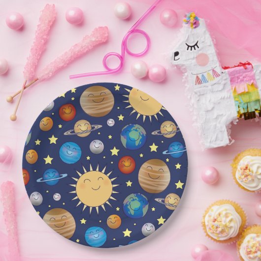 Assiettes En Carton Baby shower spatial Galaxy Étoiles Universelles (Fête)