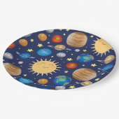 Assiettes En Carton Baby shower spatial Galaxy Étoiles Universelles (Angle)