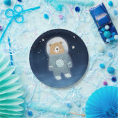 Assiettes En Carton Baby shower spatial habité par un astronaute bleu (Fête)