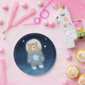 Assiettes En Carton Baby shower spatial habité par un astronaute bleu (Fête)