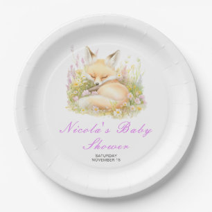 Assiettes En Carton Baby shower Spring Fox