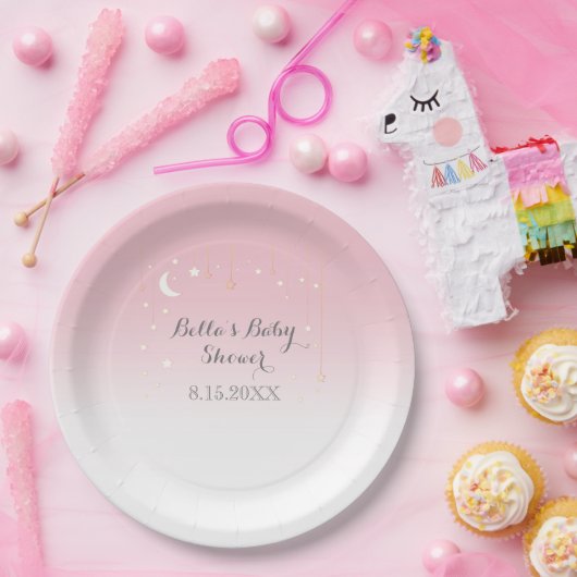 Assiettes En Carton Baby shower Stars Moon (Fête)