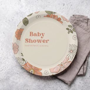 Assiettes En Carton Baby shower super   Boho   thème les années 70