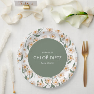 Assiettes En Carton Baby shower Super Vintage Boho