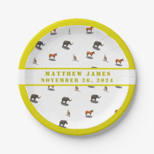 Assiettes En Carton Baby Shower sur le thème des Animaux Variés