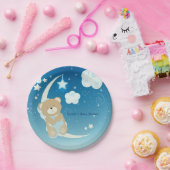 Assiettes En Carton Baby shower Teddy Bear Moon & Stars Sprinkings (Fête)