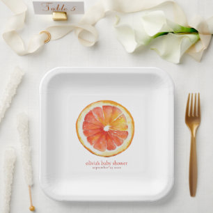 Assiettes En Carton Baby Shower tranche d'orange Little Cutie minimali