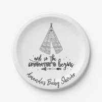 Baby shower tribal 7" d'aventure de Teepee plat