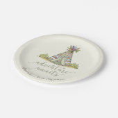 Assiettes En Carton Baby shower tribal 7" de Teepee plat (Angle)