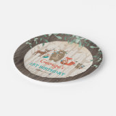 Assiettes En Carton Baby shower tribal d'animal de forêt (Angle)