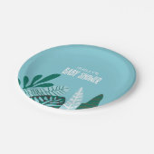 Assiettes En Carton Baby shower tropical Aqua (Angle)