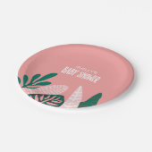 Assiettes En Carton Baby shower tropical rose (Angle)