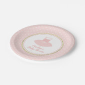 Assiettes En Carton Baby shower Tutu rose et or (Angle)