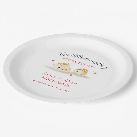 Assiettes En Carton Baby shower Twin Cute Dumpling Champignons (Angle)