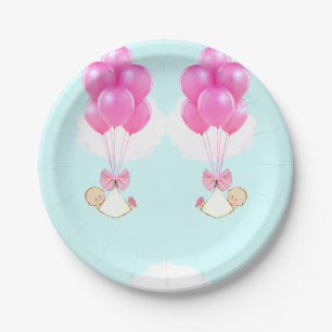 Assiettes En Carton Baby shower Twin Girls
