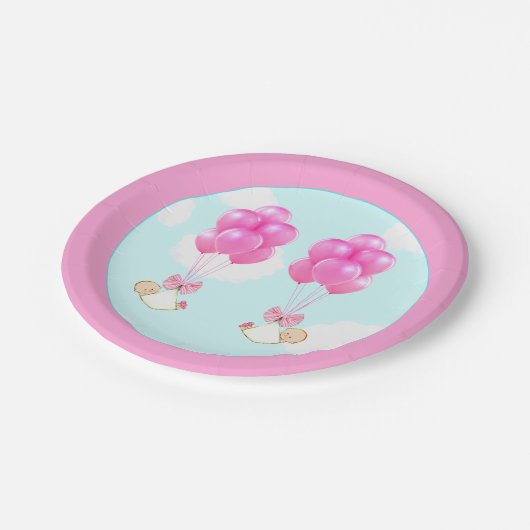 Assiettes En Carton Baby shower Twin Girls (Angle)