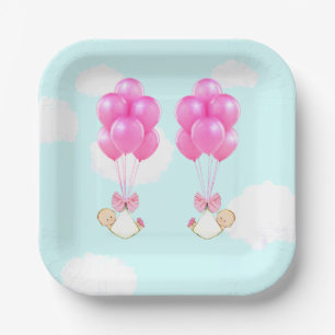 Assiettes En Carton Baby shower Twin Girls